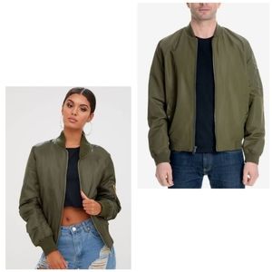 Silk Club | Vtg 100% Silk Bomber Jacket Green